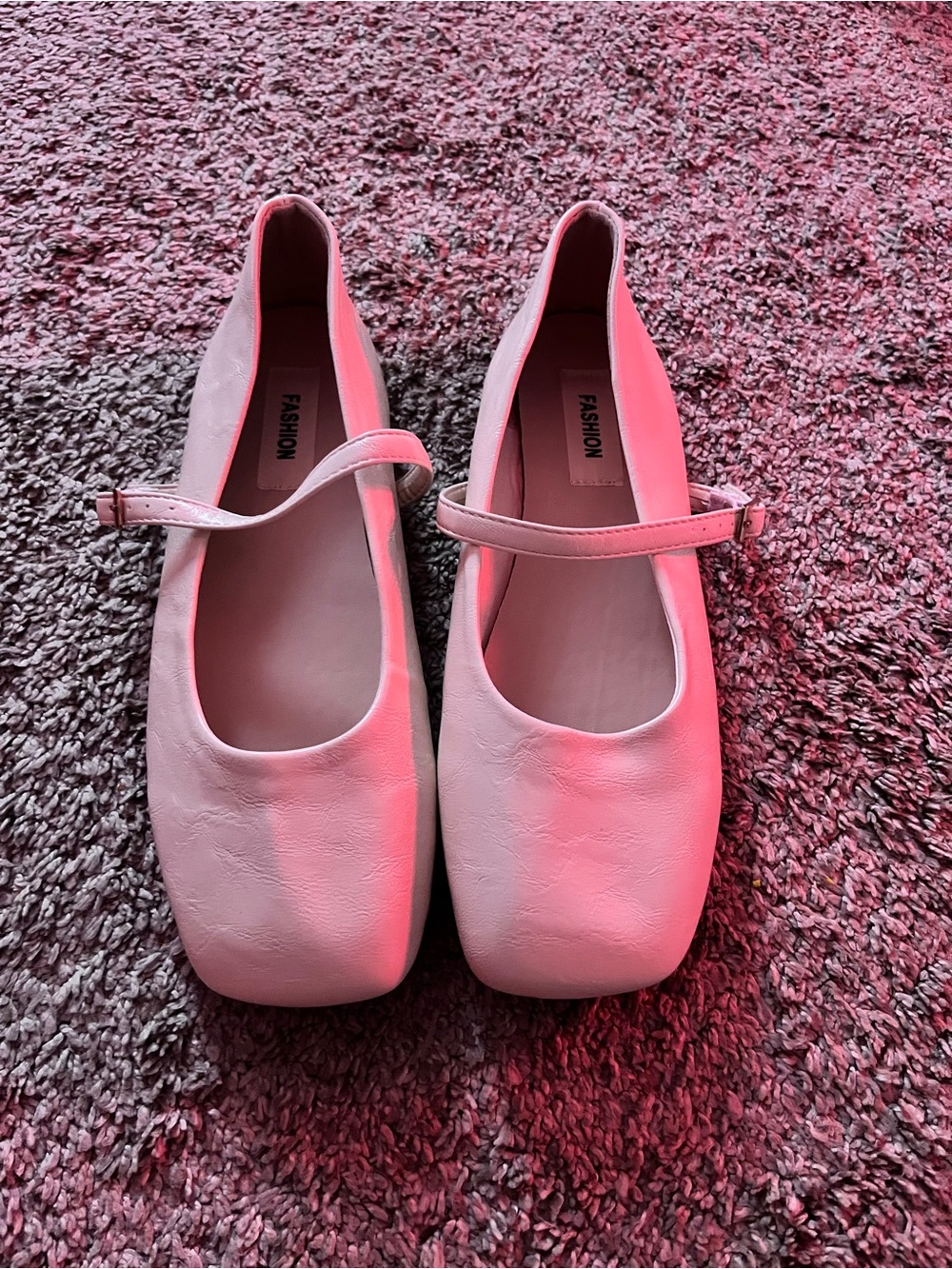 White Mary Jane Ballet Flats with Strap